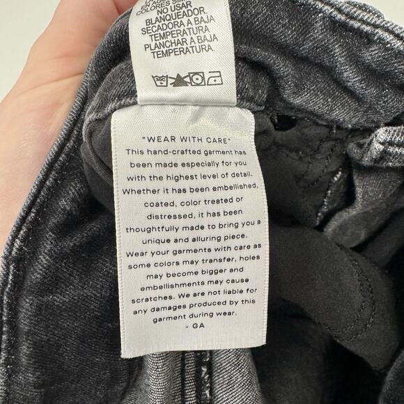 Good American Womens Jeans 6 Black Organic Cotton Blend Good Legs Straight Crop - Picture 13 of 13